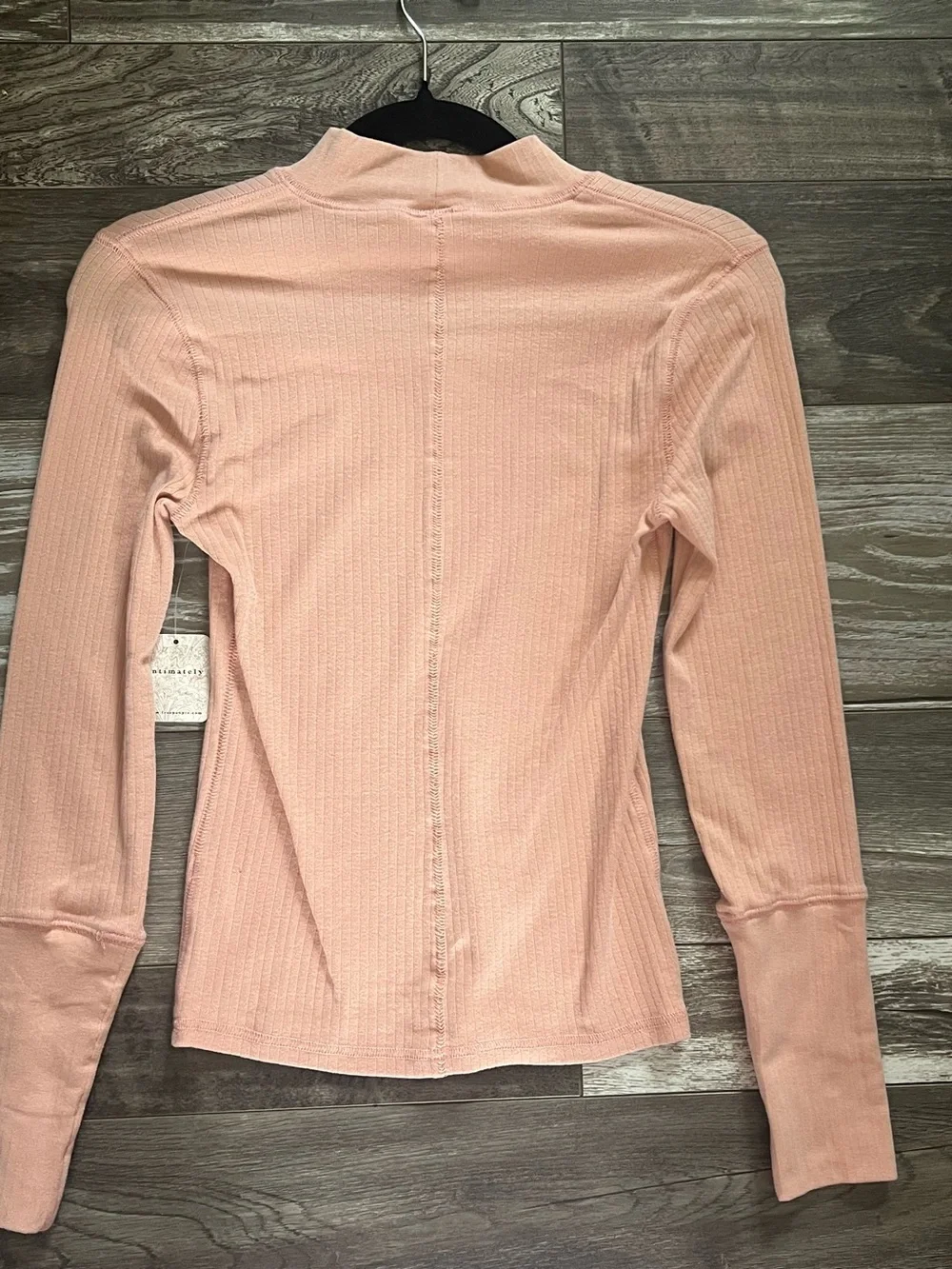Free People Ribbed Long Sleeve Top in Rose Smoke size s NWT